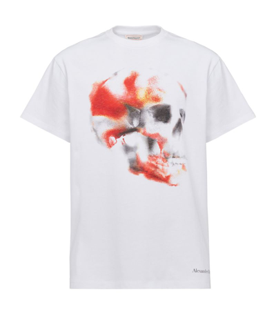 Shop Alexander Mcqueen Graffiti Skull Print T-shirt In Neutral