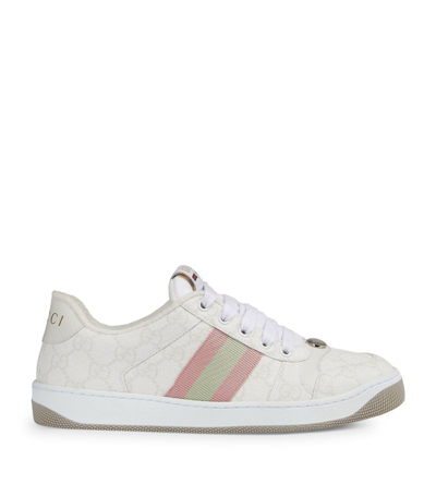 Shop Gucci Leather Screener Sneakers In White