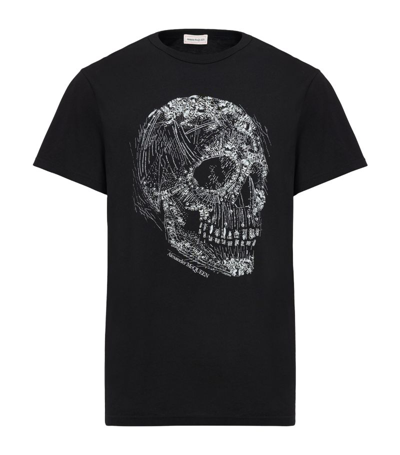 Shop Alexander Mcqueen Crystal Skull T-shirt In Neutral