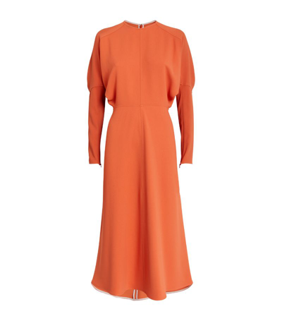 Shop Victoria Beckham Dolman Midi Dress In Orange