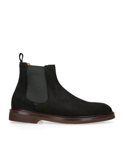Shop Brunello Cucinelli Suede Chelsea Boots In Black