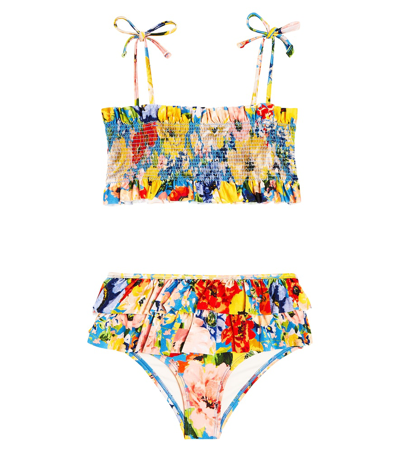 Shop Zimmermann Alight Floral Bikini In Blue