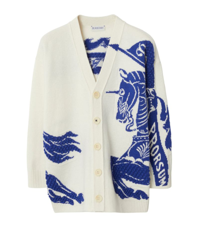 Shop Burberry Wool-cashmere Ekd Cardigan In Knight Ip Pattern