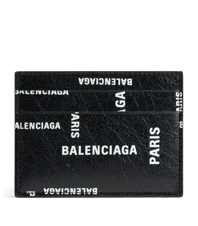 Shop Balenciaga Lambskin Logo Card Holder In Beige