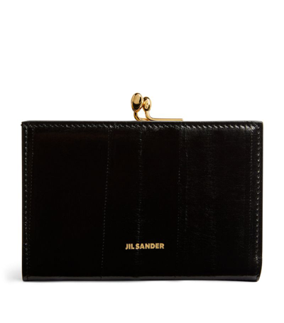 Shop Jil Sander Small Leather Goji Wallet In Black