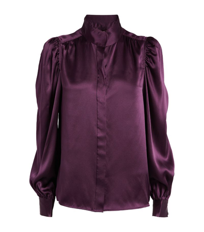 Shop Frame Silk Gillian Blouse In Purple