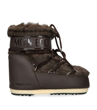 Shop Moon Boot Faux Fur Icon Low Boots In Brown