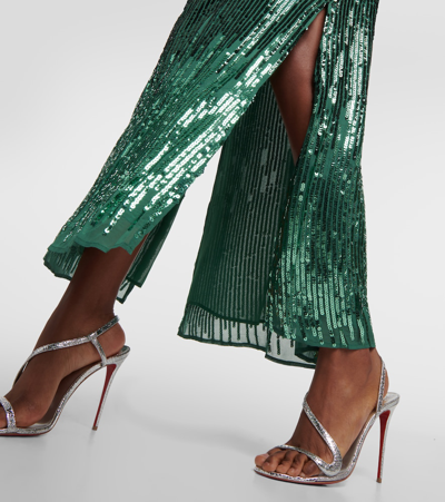 Shop Rixo London Coco Sequined Maxi Dress In Green