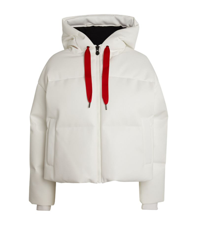 Shop Perfect Moment Faux Leather Toas Padded Jacket In White
