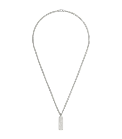 Shop Gucci Sterling Silver Diagonal Interlocking G Necklace