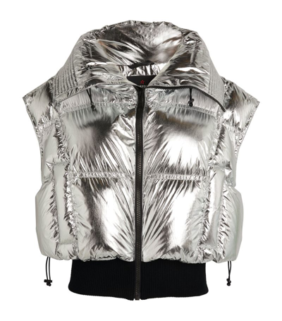 Shop Perfect Moment Padded Metallic Sierra Gilet In Silver