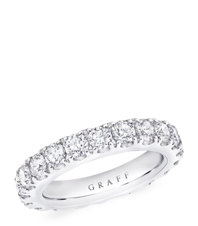 Shop Graff Platinum And Diamond Classic Eternity Ring In Silver