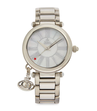 Shop Vivienne Westwood Stainless Steel Mother Orb Quartz Watch (32mm) In Silver