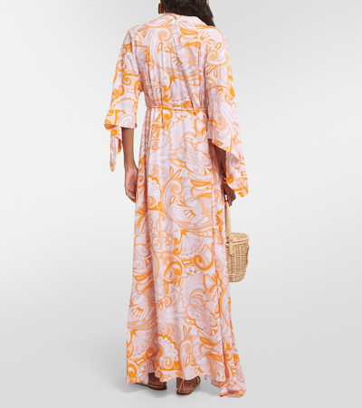 Shop Melissa Odabash Edith Printed Maxi Dress In Orange