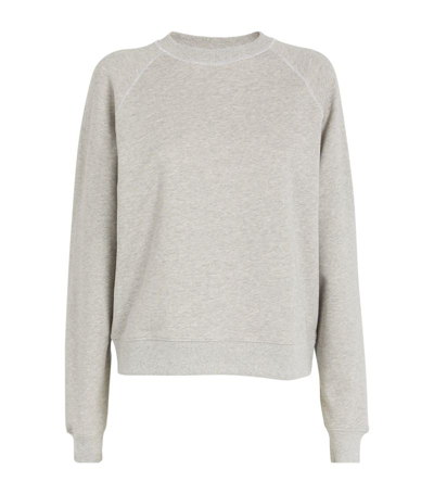 Shop Victoria Beckham Organic Cotton Football Sweatshirt In Grey
