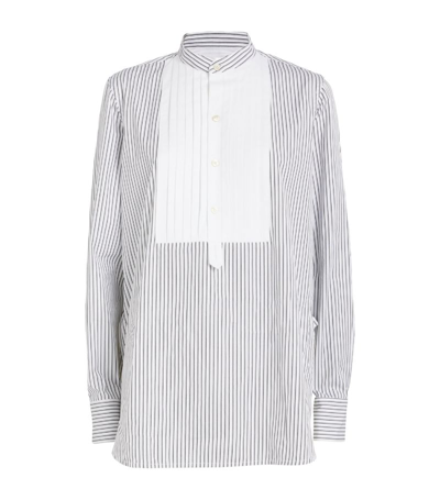 Shop Victoria Beckham Cotton-silk Tuxedo Bib Shirt In Multi