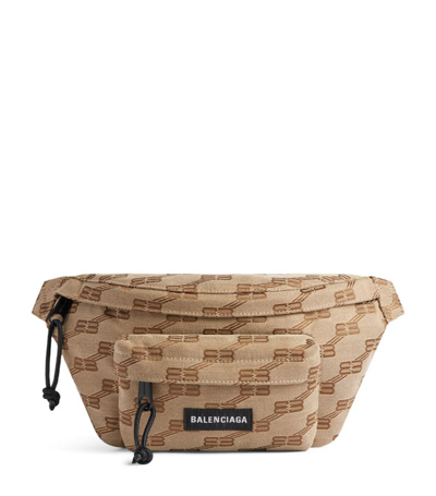 Shop Balenciaga Logo Print Beltpack Belt Bag In Beige