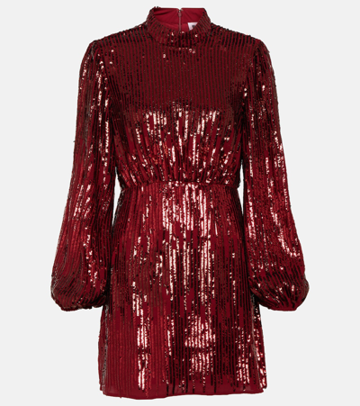 Shop Rixo London Samantha Sequined Minidress In Red