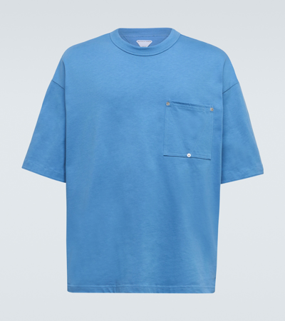 Shop Bottega Veneta Oversized Cotton Jersey T-shirt In Blue