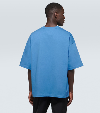 Shop Bottega Veneta Oversized Cotton Jersey T-shirt In Blue