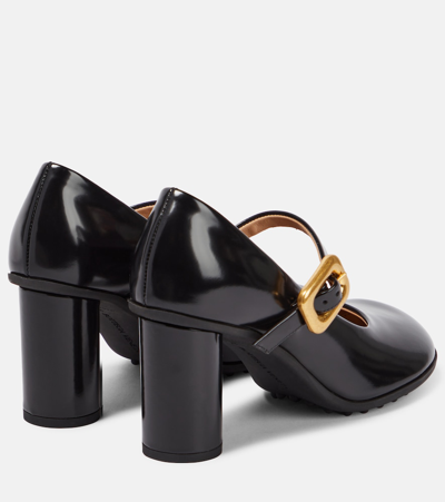 Shop Bottega Veneta Leather Mary Jane Pumps In Black