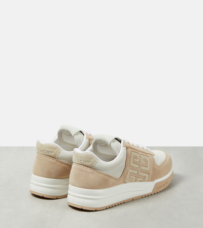 Shop Givenchy G4 Suede And Leather Low-top Sneakers In White