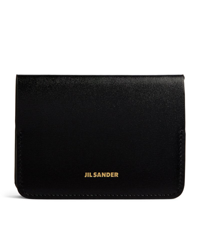 Shop Jil Sander Leather Folded Card Holder In Black