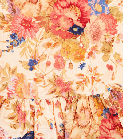 Shop Zimmermann August Floral Cotton Dress In Multicoloured