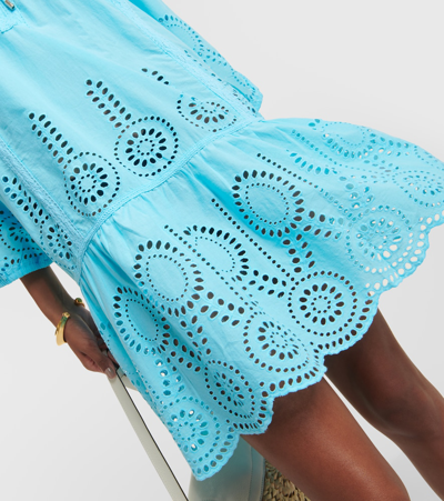 Melissa Odabash Ashley Coverup Eyelet Kaftan In Blue