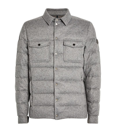 Shop Moncler Padded Todorka Shirt Jacket In Grey