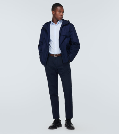 Shop Polo Ralph Lauren Windbreaker Jacket In Blue