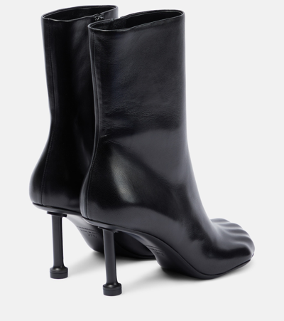 Shop Balenciaga Leather Ankle Boots In Black