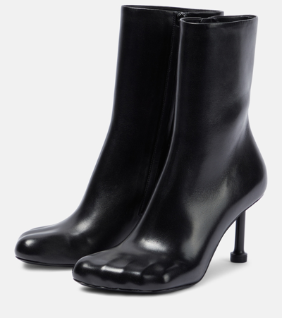 Shop Balenciaga Leather Ankle Boots In Black