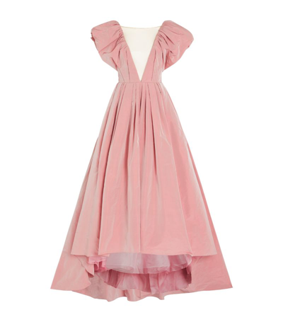Shop Marchesa Tafetta Ball Gown In Pink