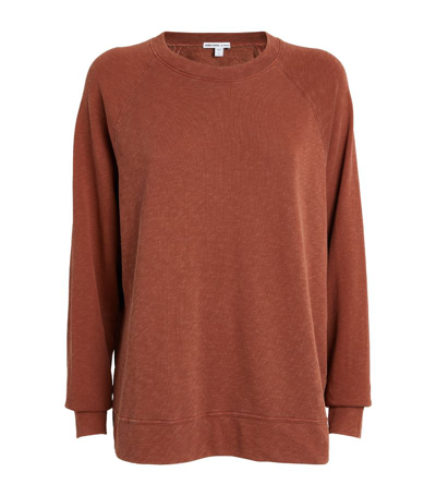 Shop James Perse Vintage French Terry Relaxed Sweatshirt In Brown