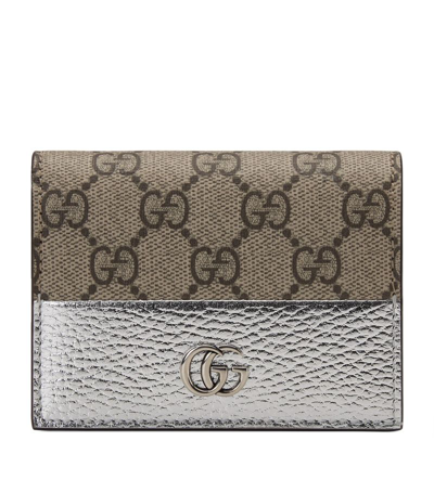 Shop Gucci Canvas Gg Marmont Wallet In Neutrals