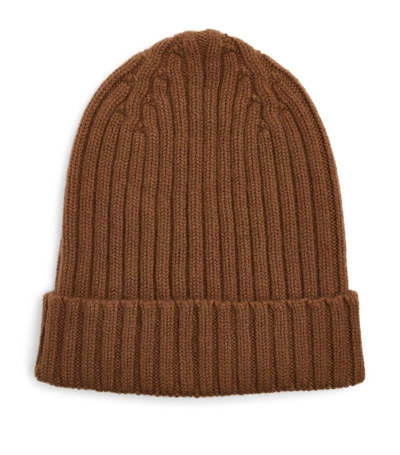 Shop Le Bonnet Wool Ribbed Beanie In Brown