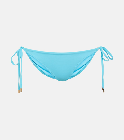 Shop Melissa Odabash Antibes Low-rise Bikini Bottoms In Blue