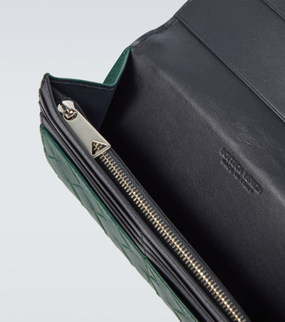 Shop Bottega Veneta Intrecciato Leather Wallet In Green