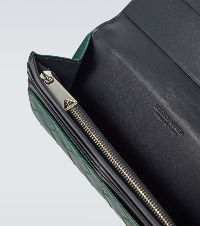 Bottega Veneta Intrecciato Leather Wallet In Green
