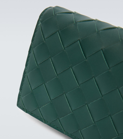 Shop Bottega Veneta Intrecciato Leather Wallet In Green