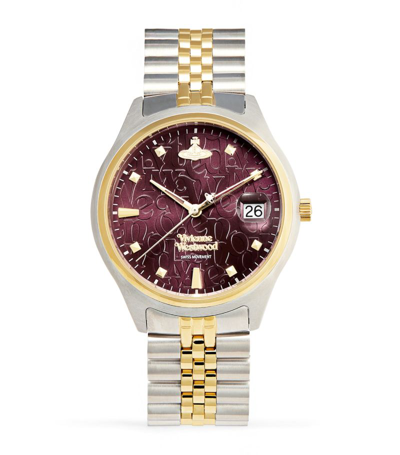 Shop Vivienne Westwood Stainless Steel Camberwell Watch 37mm In Silver