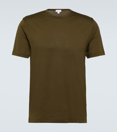 Shop Sunspel Cotton Jersey T-shirt In Green