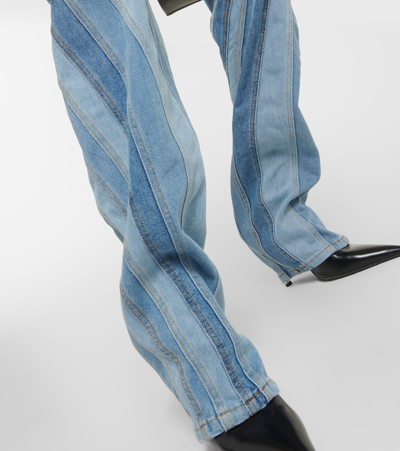 Shop Mugler Patchwork Straight Jeans In Blue