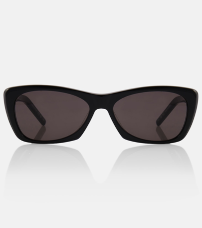 Shop Saint Laurent Sl 613 Rectangular Sunglasses In Black
