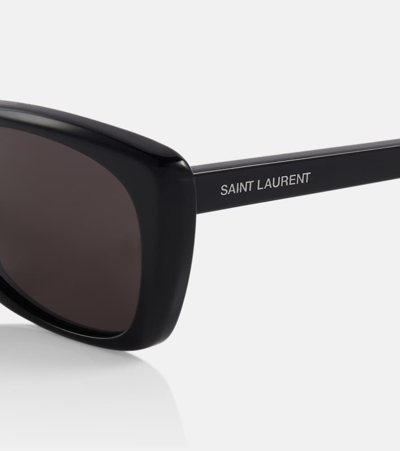 Shop Saint Laurent Sl 613 Rectangular Sunglasses In Black