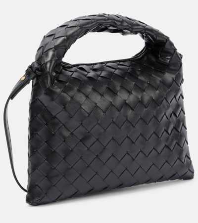 Bottega Veneta Large Leather Hop Shoulder Bag In Black