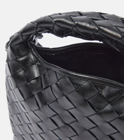Bottega Veneta Large Leather Hop Shoulder Bag In Black