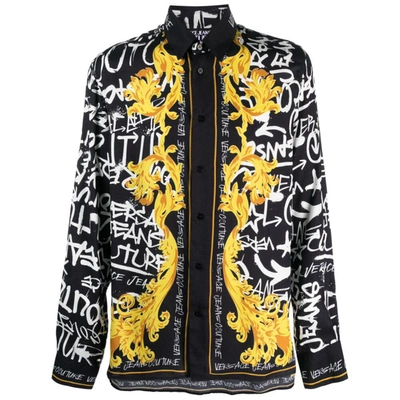 Shop Versace Jeans Couture Shirts In Black/yellow