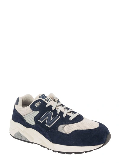 Shop New Balance Beige Low Top Sneakers With Logo In Suede Man In Blue